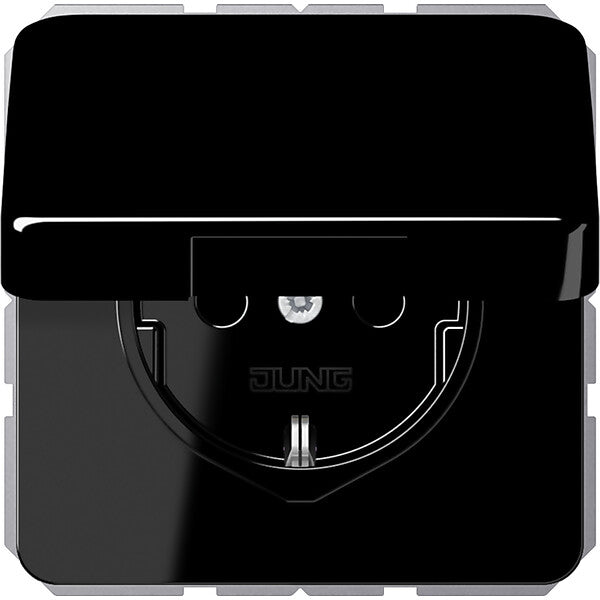 JUNG SCHUKO-Steckdose 16 A 250V m.Klappdeckel bruchs CD 1520 BFKL SW